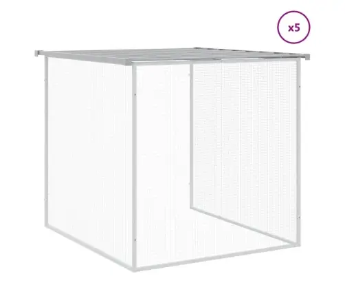 Vistu Būris, Jumts, Gaiši Pelēks, 603X98X90 Cm, Cinkots Tērauds Vidaxl