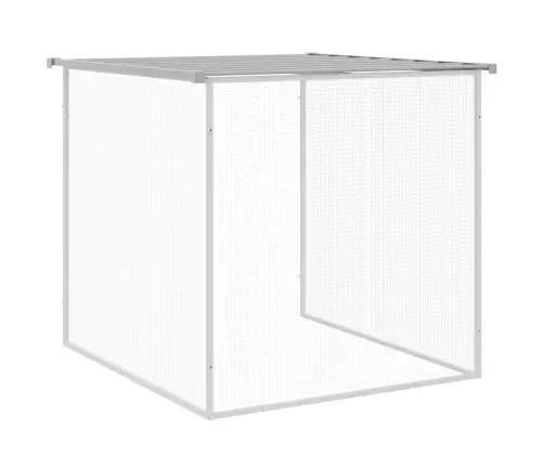 Vistu Būris, Jumts, Gaiši Pelēks, 603X98X90 Cm, Cinkots Tērauds Vidaxl