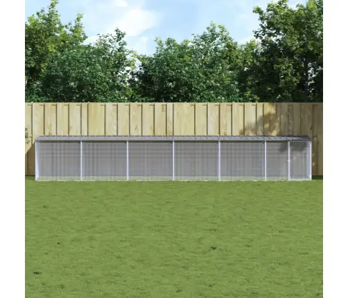 Vistu Būris, Jumts, Gaiši Pelēks, 603X98X90 Cm, Cinkots Tērauds Vidaxl