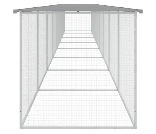 Vistu Būris, Jumts, Gaiši Pelēks, 803X98X90 Cm, Cinkots Tērauds Vidaxl
