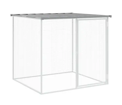 Vistu Būris, Jumts, Gaiši Pelēks, 803X98X90 Cm, Cinkots Tērauds Vidaxl