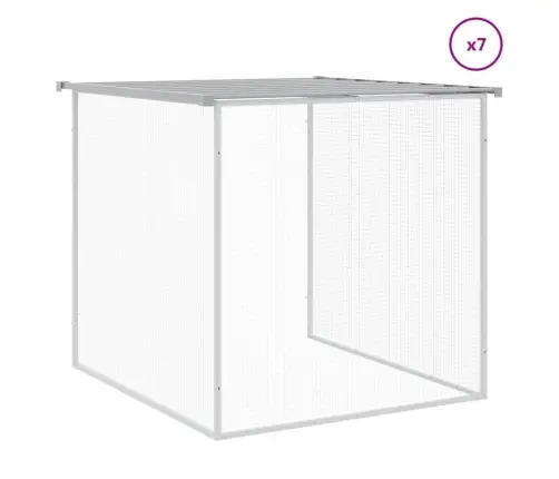 Vistu Būris, Jumts, Gaiši Pelēks, 803X98X90 Cm, Cinkots Tērauds Vidaxl