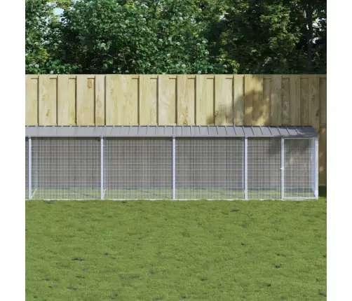 Vistu Būris, Jumts, Gaiši Pelēks, 803X98X90 Cm, Cinkots Tērauds Vidaxl