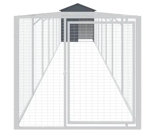 Suņu Būda Ar Jumtu, 117X813X123 Cm, Cinkots Tērauds, Pelēka Vidaxl