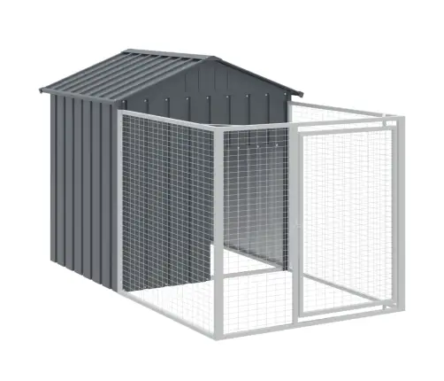 Suņu Būda Ar Jumtu, 117X813X123 Cm, Cinkots Tērauds, Pelēka Vidaxl