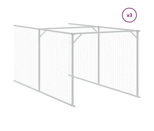 Suņu Būda Ar Jumtu, 117X813X123 Cm, Cinkots Tērauds, Pelēka Vidaxl