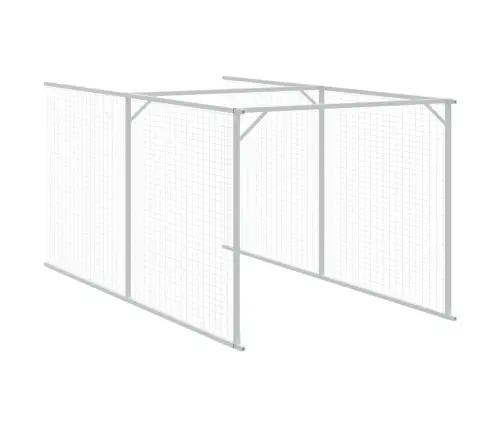 Suņu Būda Ar Jumtu, 117X813X123 Cm, Cinkots Tērauds, Pelēka Vidaxl