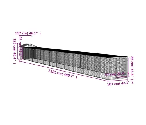 Kanapuur Aedikuga, Antratsiithall, 117X1221X123 cm Teras