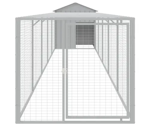 Vistu Būris, 117X609X123 Cm, Cinkots Tērauds, Gaiši Pelēks Vidaxl