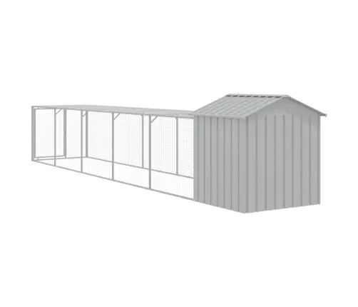 Vistu Būris, 117X609X123 Cm, Cinkots Tērauds, Gaiši Pelēks Vidaxl