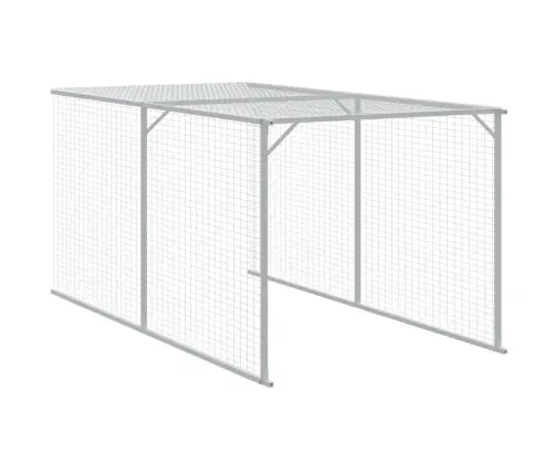 Vistu Būris, 117X609X123 Cm, Cinkots Tērauds, Gaiši Pelēks Vidaxl