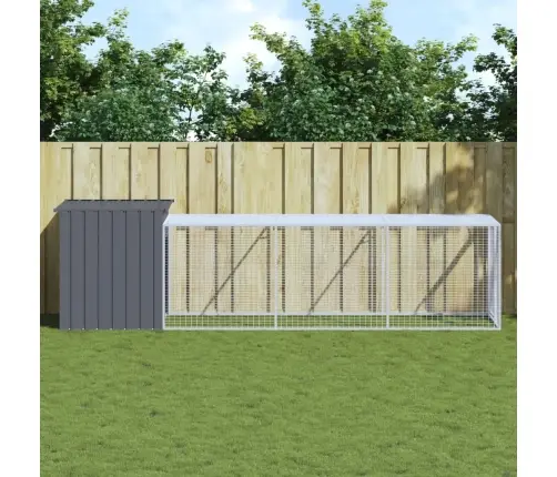 Vistu Būris, 110X405X110 Cm, Cinkots Tērauds, Pelēks Vidaxl