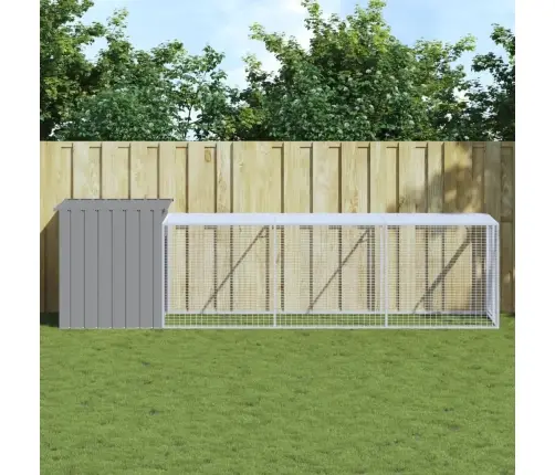 Vistu Būris, 110X405X110 Cm, Cinkots Tērauds, Gaiši Pelēks Vidaxl