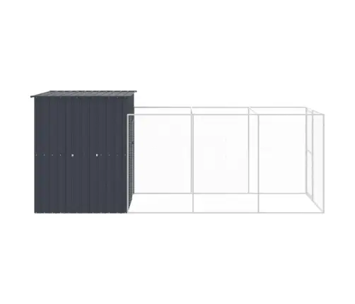 Suņu Būda, Pelēka, 165X455X181 Cm, Cinkots Tērauds Vidaxl