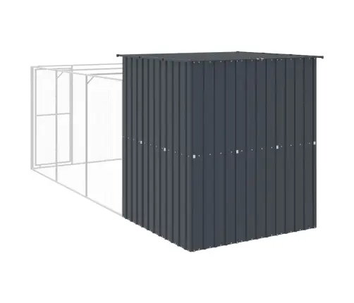 Suņu Būda, Pelēka, 165X455X181 Cm, Cinkots Tērauds Vidaxl