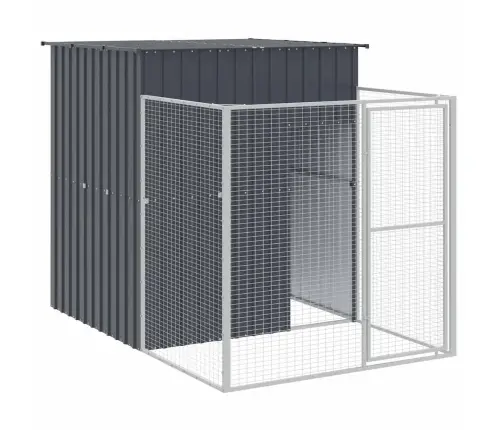 Suņu Būda, Pelēka, 165X455X181 Cm, Cinkots Tērauds Vidaxl