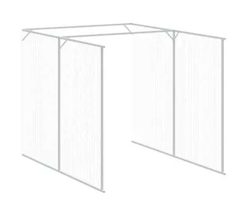 Suņu Būda, Pelēka, 165X455X181 Cm, Cinkots Tērauds Vidaxl