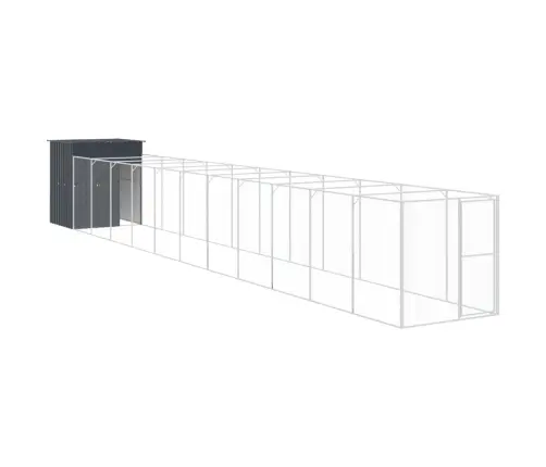 Suņu Būda, Pelēka, 165X1271X181 Cm, Cinkots Tērauds Vidaxl