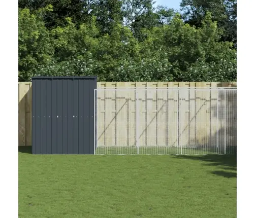 Suņu Būda, Pelēka, 165X1271X181 Cm, Cinkots Tērauds Vidaxl