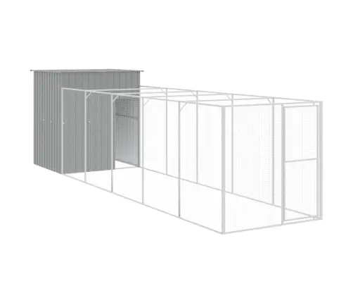 Suņu Būda, Gaiši Pelēka, 165X659X181 Cm, Cinkots Tērauds Vidaxl