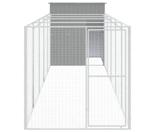 Suņu Būda, Gaiši Pelēka, 165X659X181 Cm, Cinkots Tērauds Vidaxl