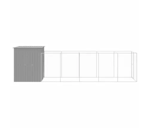 Suņu Būda, Gaiši Pelēka, 165X659X181 Cm, Cinkots Tērauds Vidaxl