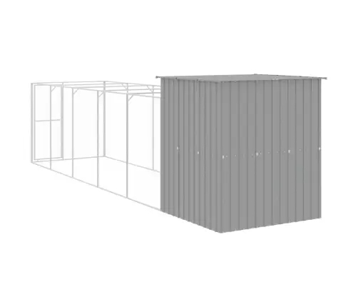 Suņu Būda, Gaiši Pelēka, 165X659X181 Cm, Cinkots Tērauds Vidaxl