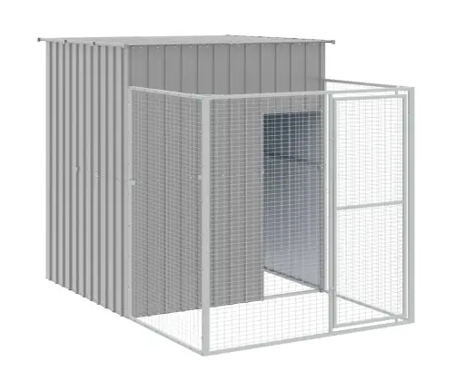 Suņu Būda, Gaiši Pelēka, 165X659X181 Cm, Cinkots Tērauds Vidaxl