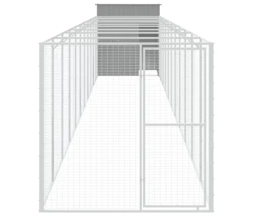 Suņu Būda, Gaiši Pelēka, 165X1271X181 Cm, Cinkots Tērauds Vidaxl