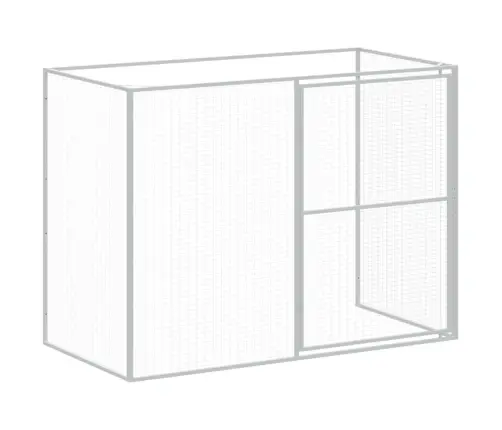 Suņu Būda, 214X457X181 Cm, Cinkots Tērauds, Pelēka Vidaxl