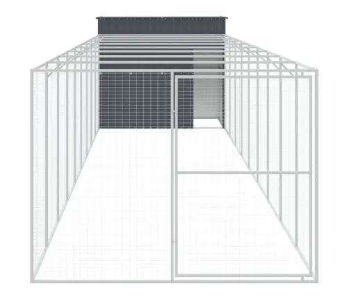 Suņu Būda, Pelēka, 214X1069X181 Cm, Cinkots Tērauds Vidaxl