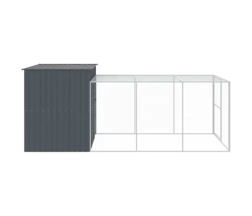 Suņu Būda, 214X457X181 Cm, Cinkots Tērauds, Pelēka Vidaxl