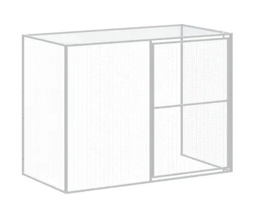 Suņu Būda, 214X457X181 Cm, Cinkots Tērauds, Pelēka Vidaxl