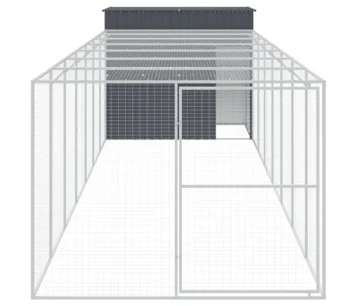 Suņu Būda, 214X865X181 Cm, Cinkots Tērauds, Pelēka Vidaxl