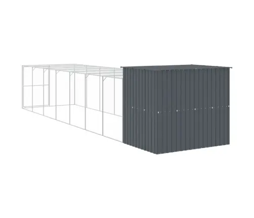 Suņu Būda, 214X865X181 Cm, Cinkots Tērauds, Pelēka Vidaxl