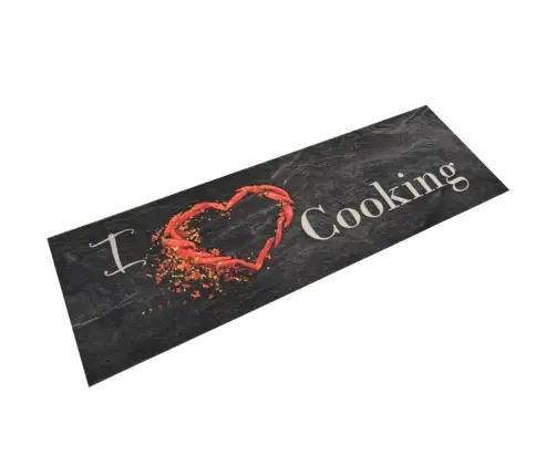 Virtuvės Kilimėlis, Juodas, 60X180cm Aksomas, Plaunamas