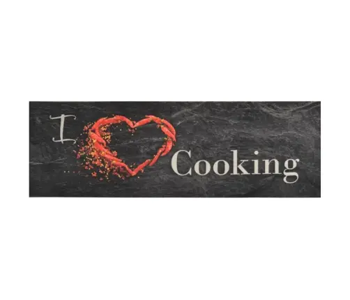 Virtuvės Kilimėlis, Juodas, 60X180cm Aksomas, Plaunamas