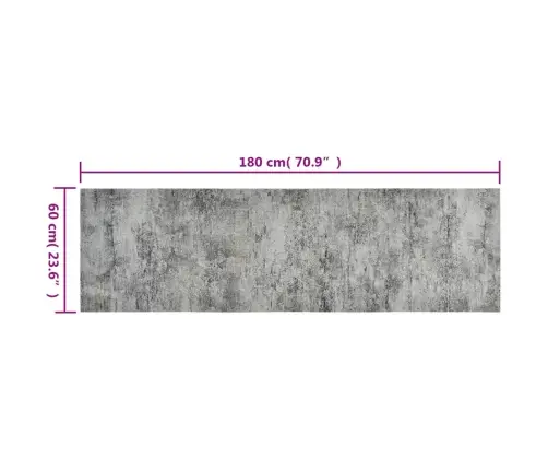 Virtuves Paklājs, Mazgājams, Betona Apdruka, 60X180 Cm, Samts Vidaxl