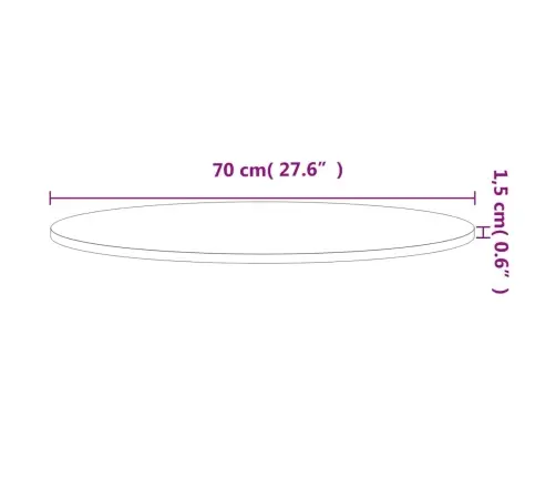 Stalviršis, 70X1,5cm Bukmedžio Medienos Masyvas, Apskritas