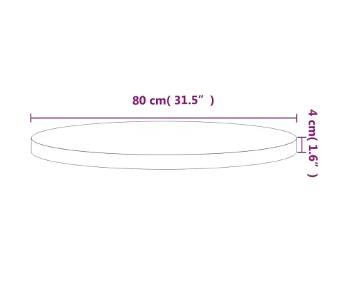 Lauaplaat, Ø80X4 cm Ümmargune, Pöökpuu