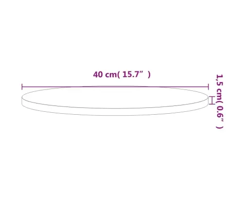 Stalviršis, 40X1,5cm Bukmedžio Medienos Masyvas, Apskritas