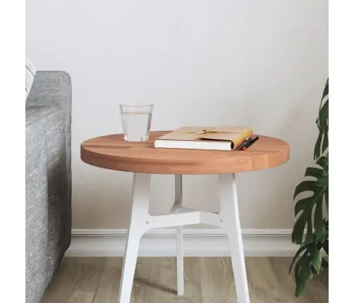 Galda Virsma, Ø40X2,5 Cm, Apaļa, Dižskābarža Masīvkoks Vidaxl