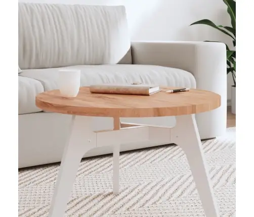 Galda Virsma, Ø60X2,5 Cm, Apaļa, Dižskābarža Masīvkoks Vidaxl