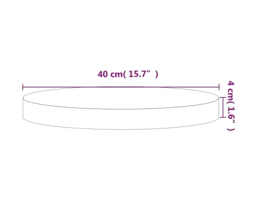 Galda Virsma, Ø40X4 Cm, Apaļa, Dižskābarža Masīvkoks Vidaxl