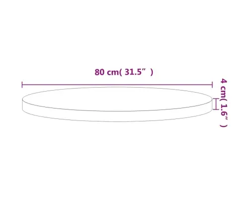 Lauaplaat, Ø80X4 cm Ümmargune, Pöökpuu