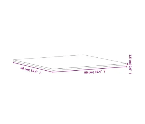 Lauaplaat, 90 X 90 X 1,5 cm Kandiline, Pöökpuu