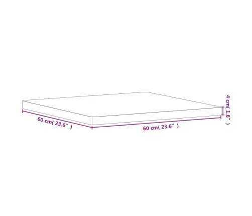 Stalviršis, 60X60X4cm Bukmedžio Medienos Masyvas, Kvadratinis