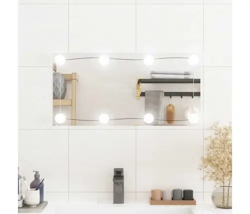 Sienas Spogulis Ar Led, 30X60 Cm, Stikls, Taisnstūra Vidaxl