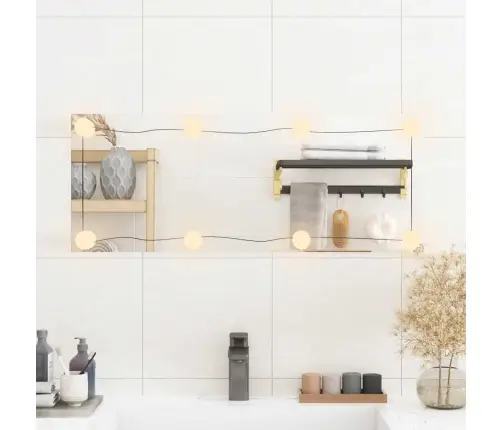 Sienas Spogulis Ar Led Gaismām, 30X80 Cm, Stikls, Taisnstūra Vidaxl