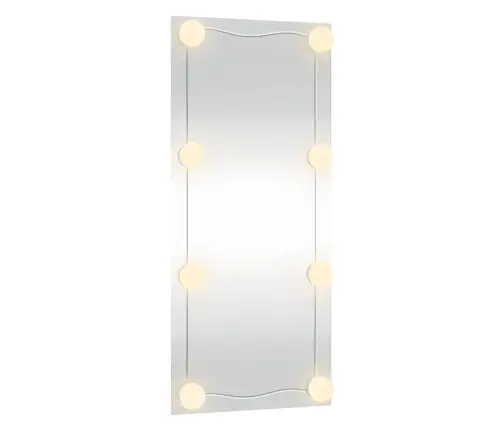 Sienas Spogulis Ar Led Gaismām, 30X80 Cm, Stikls, Taisnstūra Vidaxl
